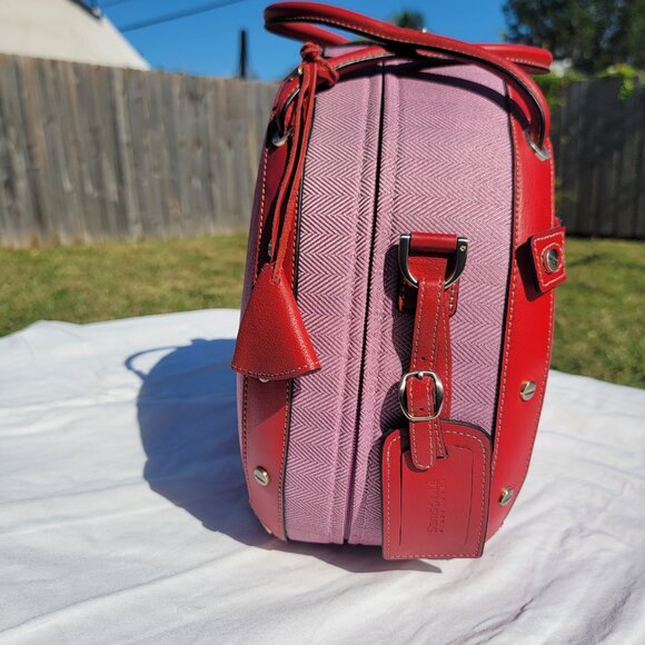 Alexander Mcqueen X Samsonite Black Label Round Red Carry-On Travel Bag - Picture 5 of 16